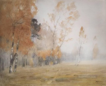 Niebla otoño 1899 Isaac Levitan bosques árboles paisaje Pinturas al óleo